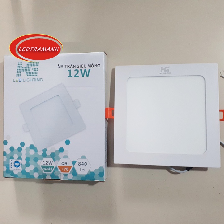 Led âm trần vuông 12w HG siêu mỏng chính hãng