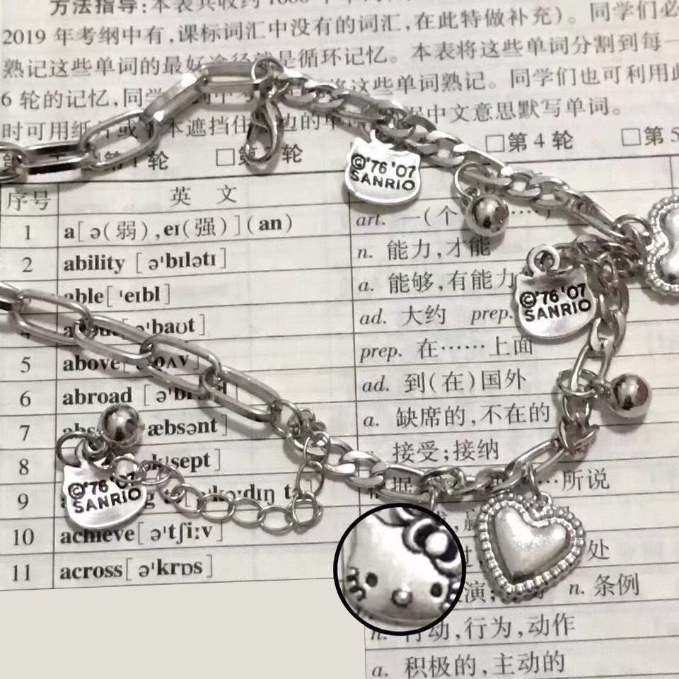 Vòng Tay Hai Lớp Bằng Thép Không Gỉ Hình Hoa Phong Cách Hàn Quốc