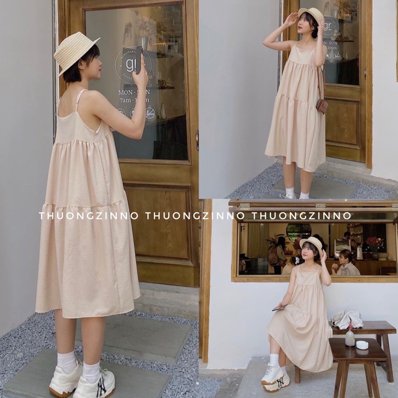 [Ảnh thật/Video]Váy hai dây Lady bồng bềnh dáng babydoll Đầm ulzzang đi biển loại đẹp | BigBuy360 - bigbuy360.vn