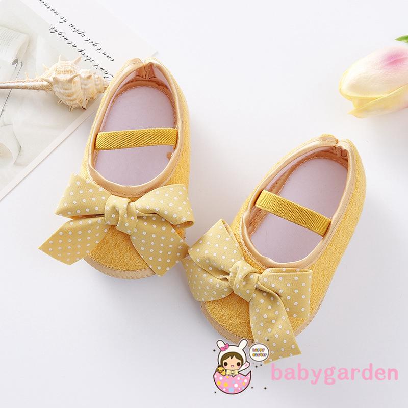 Giày Đế Mềm Thắt Nơ Chống Trượt Cho Bé Gái