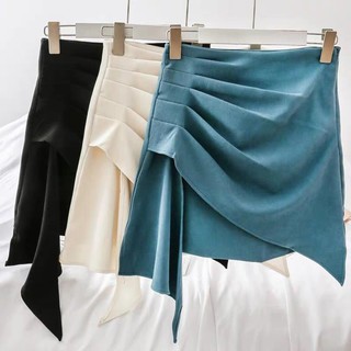 [Lila] Chân váy chữ A vạt chéo style ulzzang xếp ly bên hông - TAOBAO