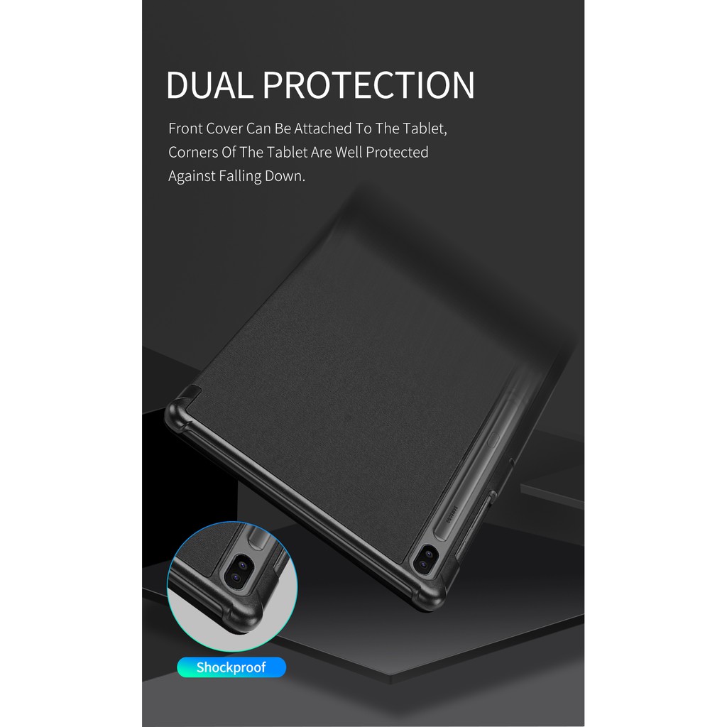 Dux Ducis Bao Da Máy Tính Bảng Tpu Mềm Nắp Gập Ba Khúc Có Chức Năng Bật / Tắt Thông Minh Cho Samsung Tab S6 / 10.5