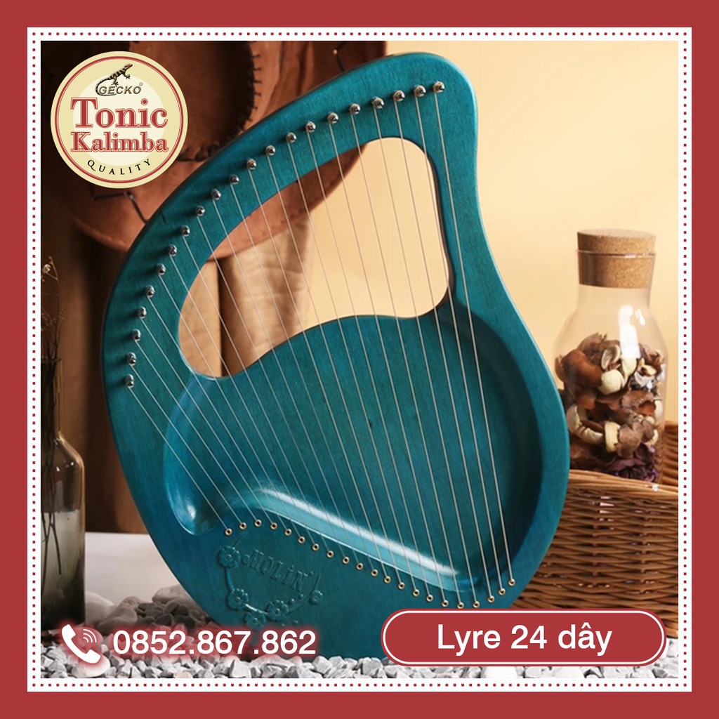 [Lyre 24 dây] Đàn Lyre 24 dây Lyre Harp Molin-MM103 Biển Xanh tặng cây