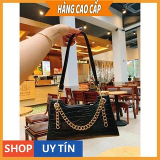 Túi xách nữ đeo vai đeo chéo Túi kẹp nách xách tay da vân cá sấu hàng [B