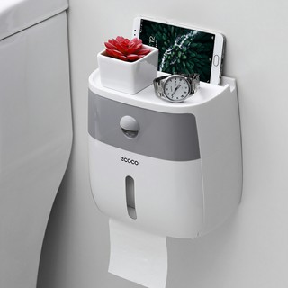 Hộp giấy vệ sinh 2 ngăn Ecoco xám trắng