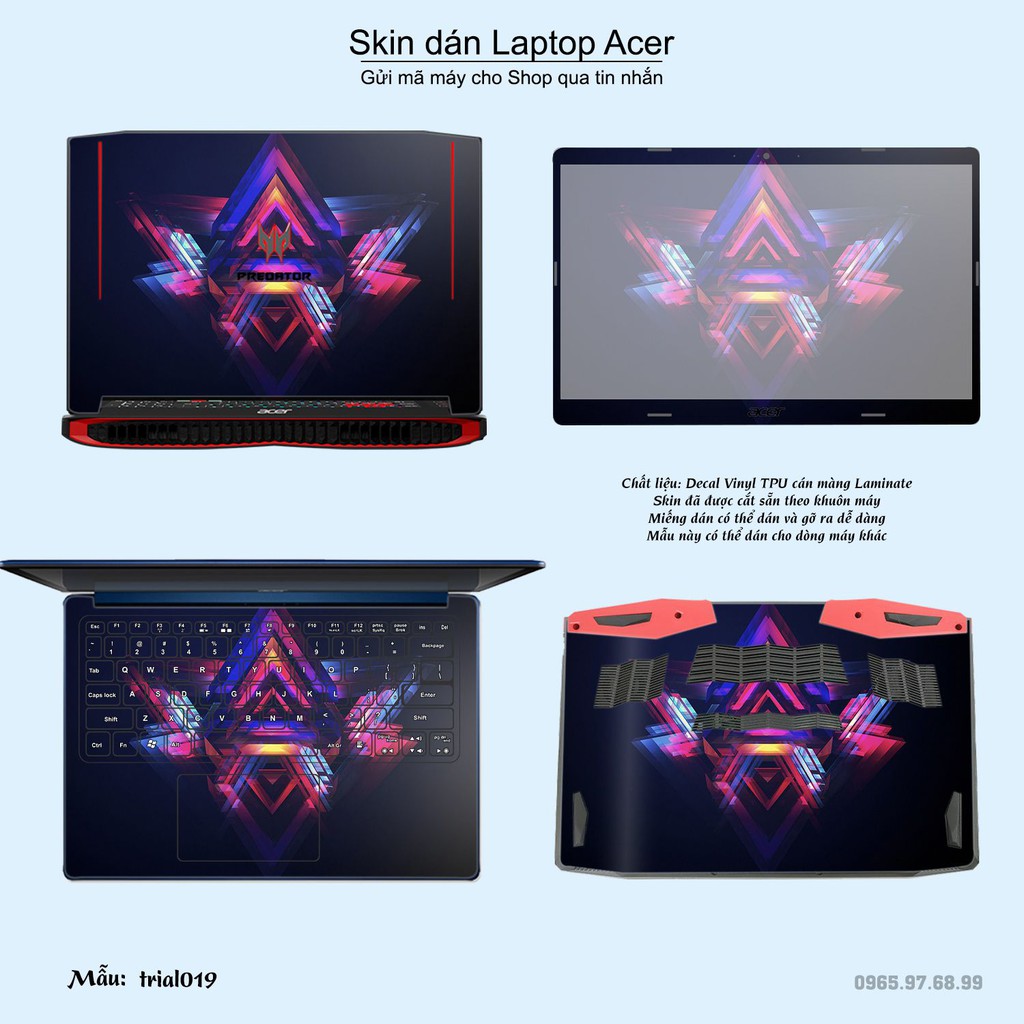 Skin dán Laptop Acer in hình Đa giác _nhiều mẫu 4 (inbox mã máy cho Shop)