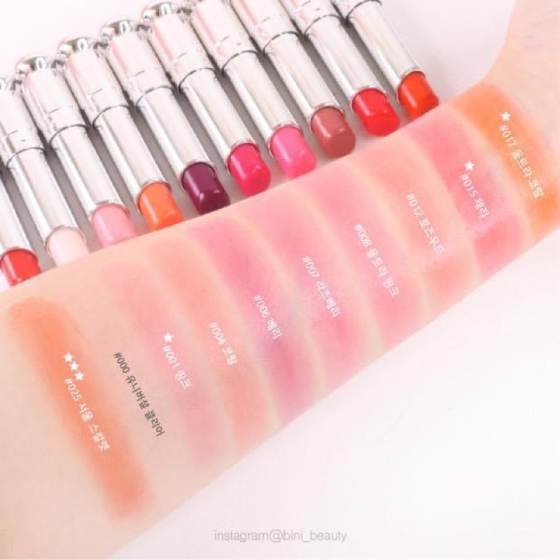 Son Dior Addict Lip Glow Tester unbox - màu 001 004 027 033 017 008 007