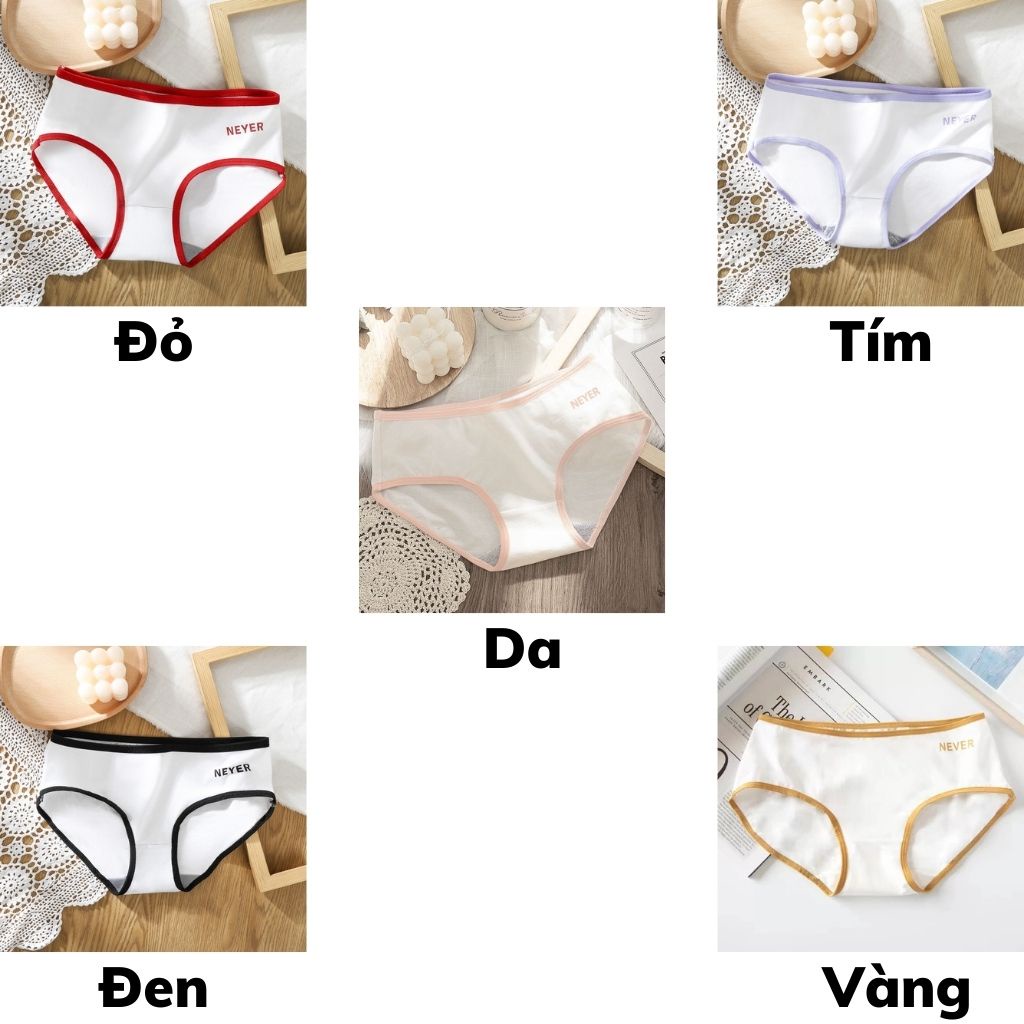 Quần lót nữ dễ thương cute, Quần chíp nữ kháng khuẩn in chữ xinh xắn DOPICO L002