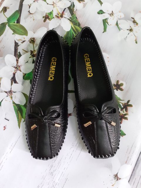 Giày Bệt Nữ Da Mềm Đính Nơ Sang Chảnh Êm Chân | BigBuy360 - bigbuy360.vn