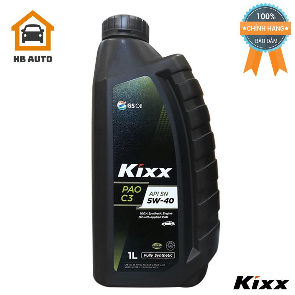 1 Thùng 12 Chai Dầu Nhớt Kixx Pao C3 API SN 5W-40 (1 Lít)