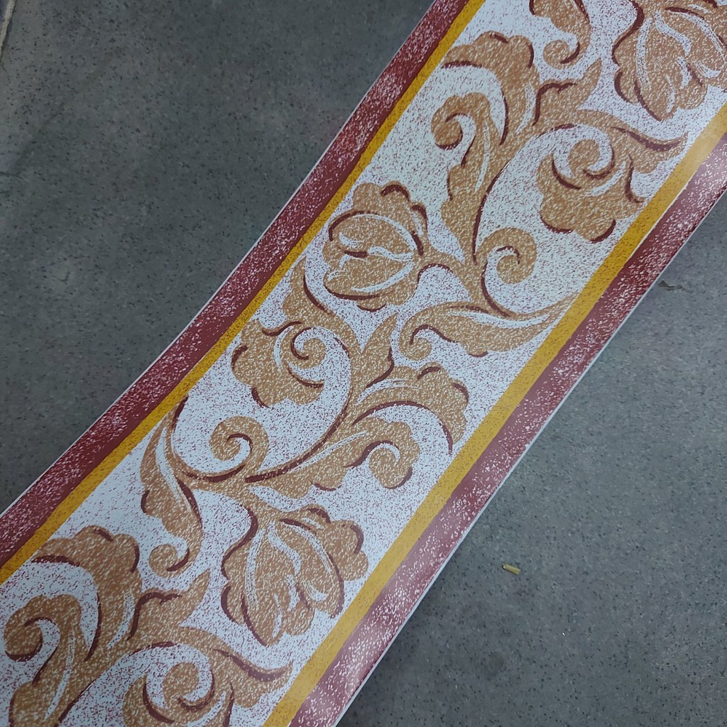 Cuộn 10m len dán viền tường nhánh cây xám cao 10cm