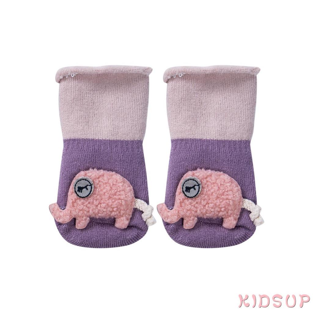 Vớ cotton chống trượt họa tiết động vật hoạt hình 3D dễ thương cho bé