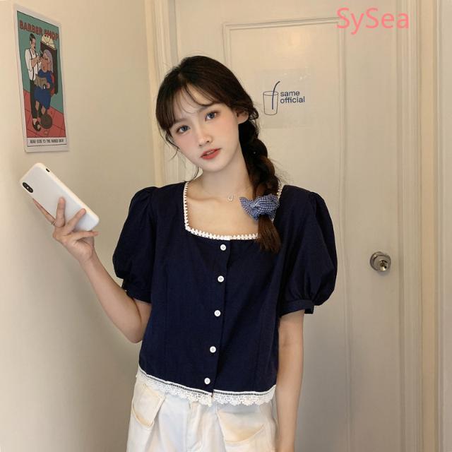 Áo sơ mi tay ngắn dáng rộng thời trang mùa hè dễ thương cho nữ