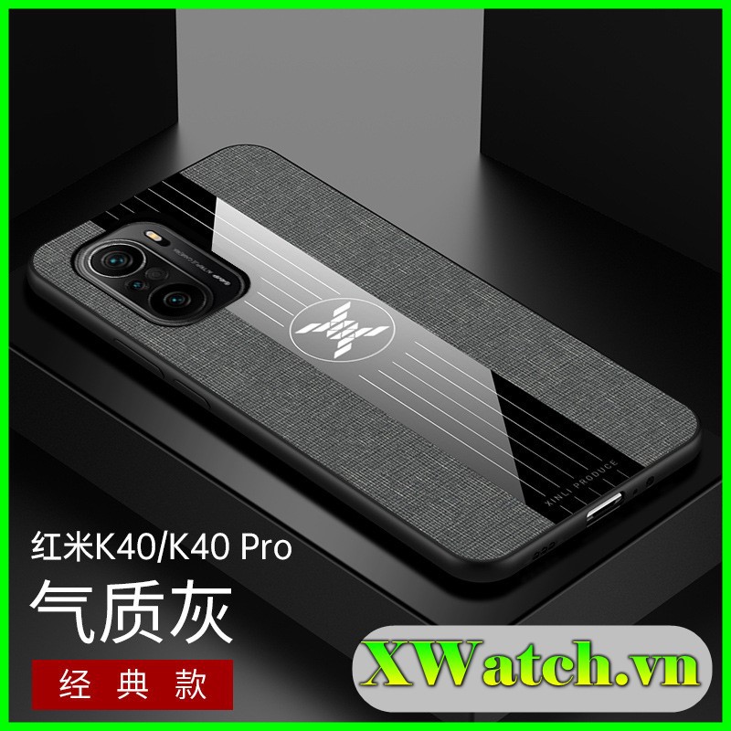 Ốp lưng vải jean Xiaomi Redmi K40 / K40 Pro / Mi 11 họa tiết kẻ sọc cao cấp