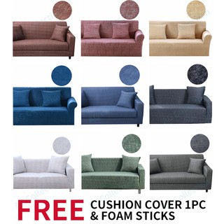 Đồ bọc ghế ngồi sofa 1/2/3/4 chỗ ngồi trơn màu xám xanh co giãn