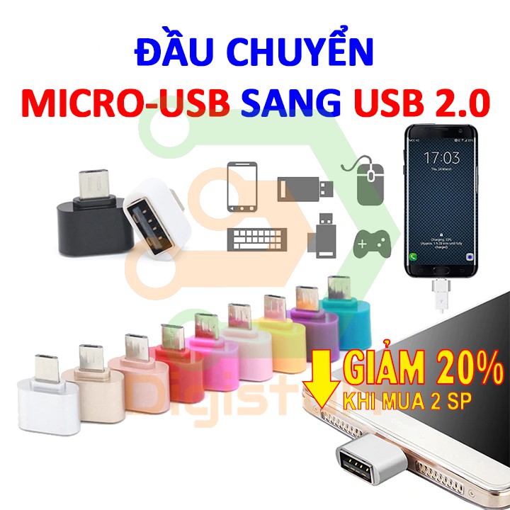 Đầu chuyển USB 2.0 sang  Micro USB đầu dương
