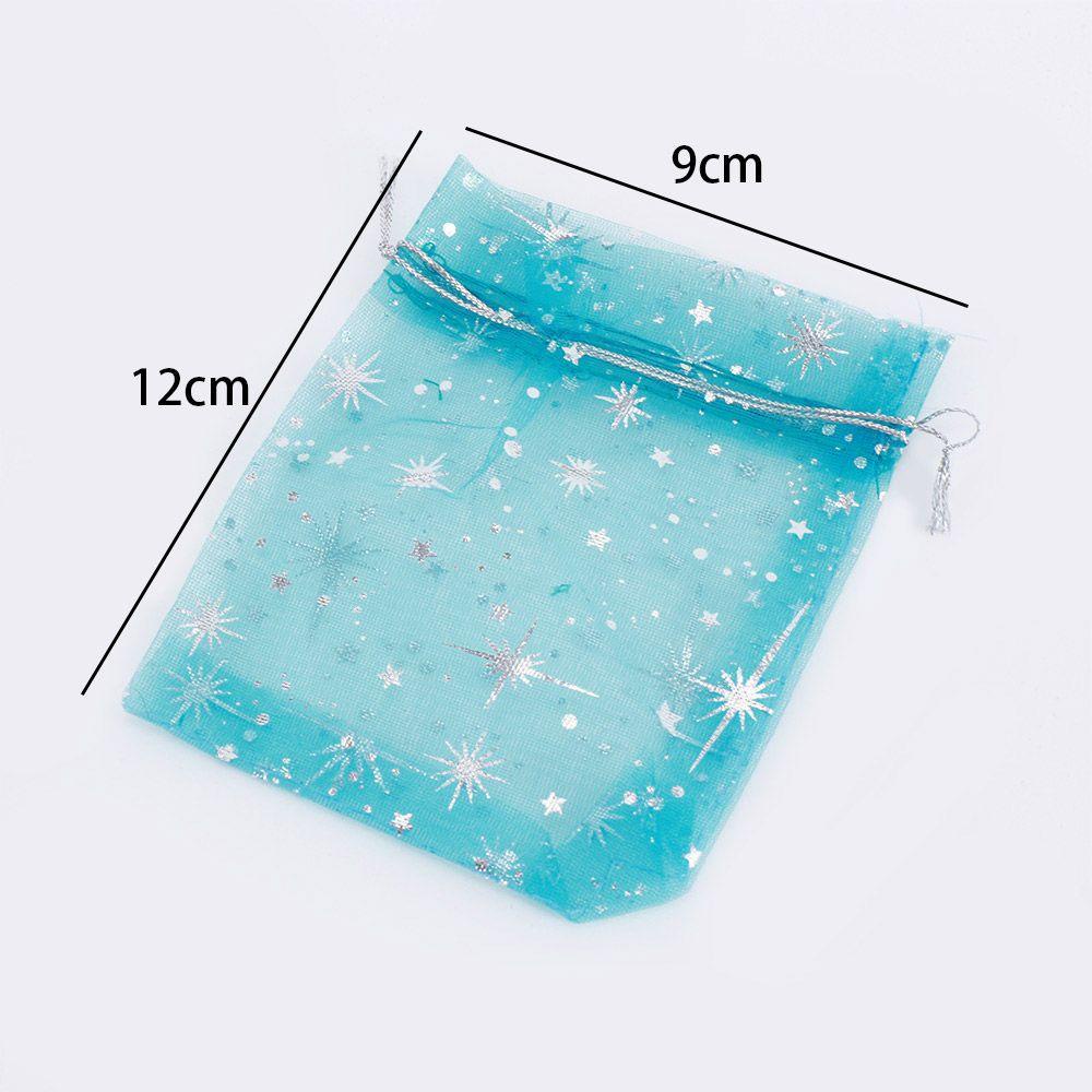 Túi Vải Organza 9 * 12Cm Họa Tiết Ngôi Sao Nhiều Màu Sắc Dùng Để Đựng Quà Cưới / Giáng Sinh