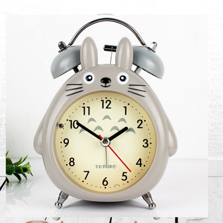 Đồng hồ báo thức mô hình totoro siêu dễ thương, đồng hồ báo thức chuông đôi độc đáo