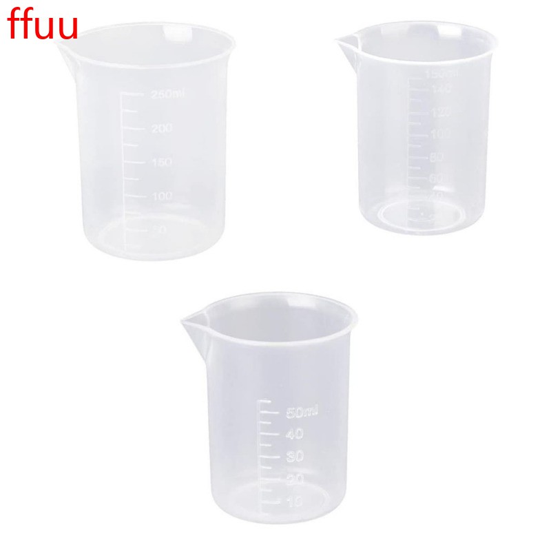 Bộ 3 Cốc Đong Bằng Nhựa Dùng Trong Phòng Thí Nghiệm