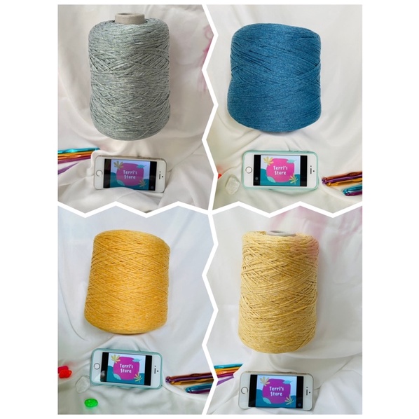 Yarn - Sợi Dệt Cotton Hàng Ý | Sợi mềm, dạng dep ngoài móc nón mũ túi thì có thể móc áo váy | Cuộn 250gram | Terri Store