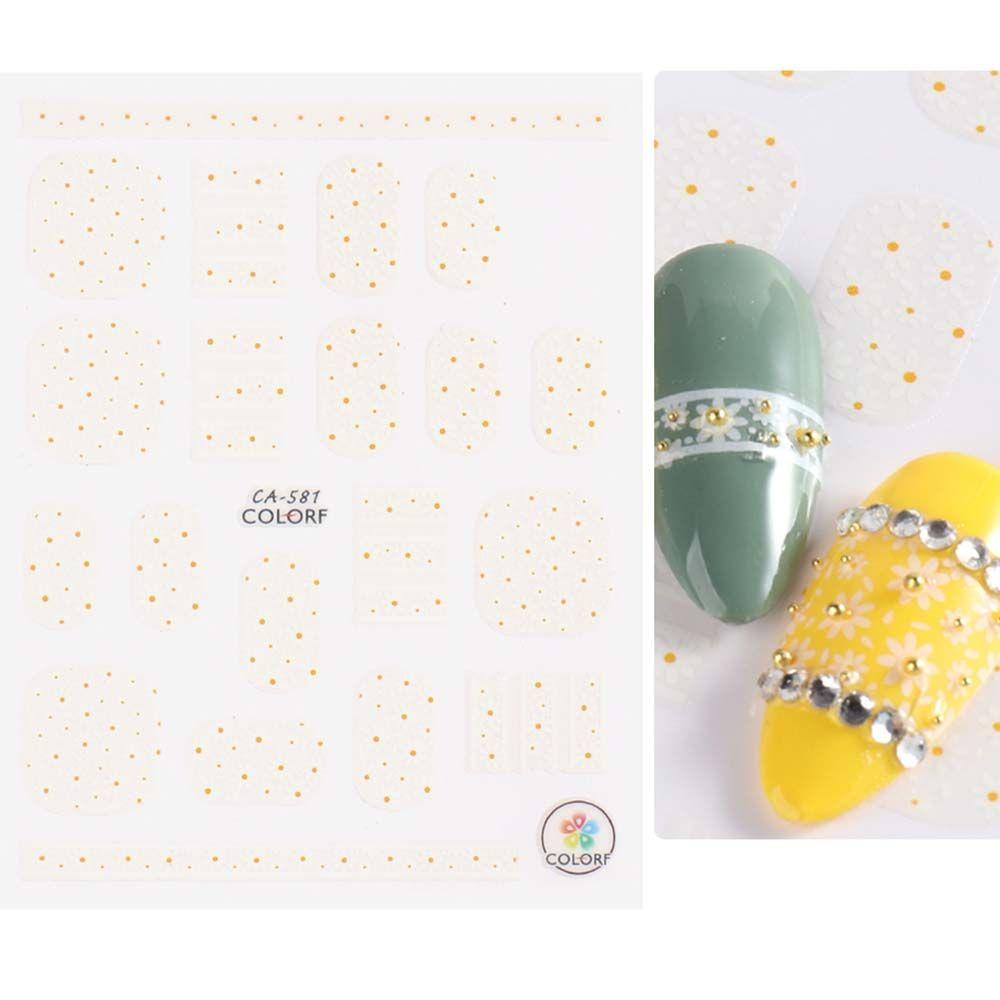 Miếng Dán Trang Trí Móng Tay 3D Họa Tiết Hoa Xinh Xắn