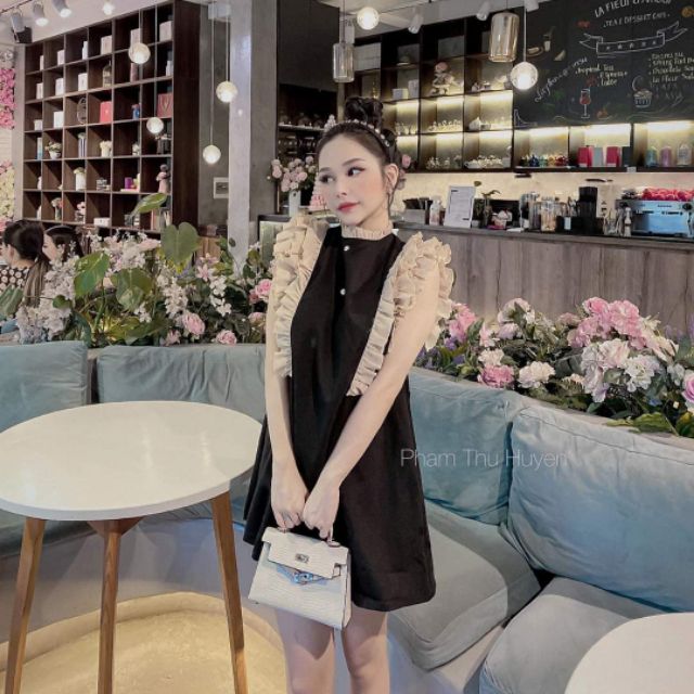 Váy đen tiểu thư dáng suông