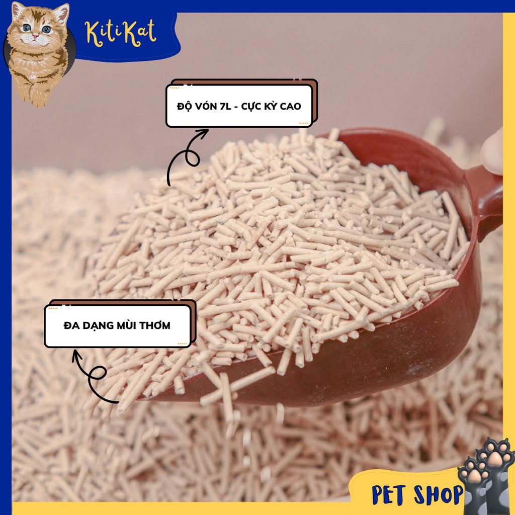 Cát đậu nành cho mèo Cattiee Cat 7L nhiều mùi hương, Cát vệ sinh tofu hữu cơ chiết xuất từ mầm đậu nành nguyên cám