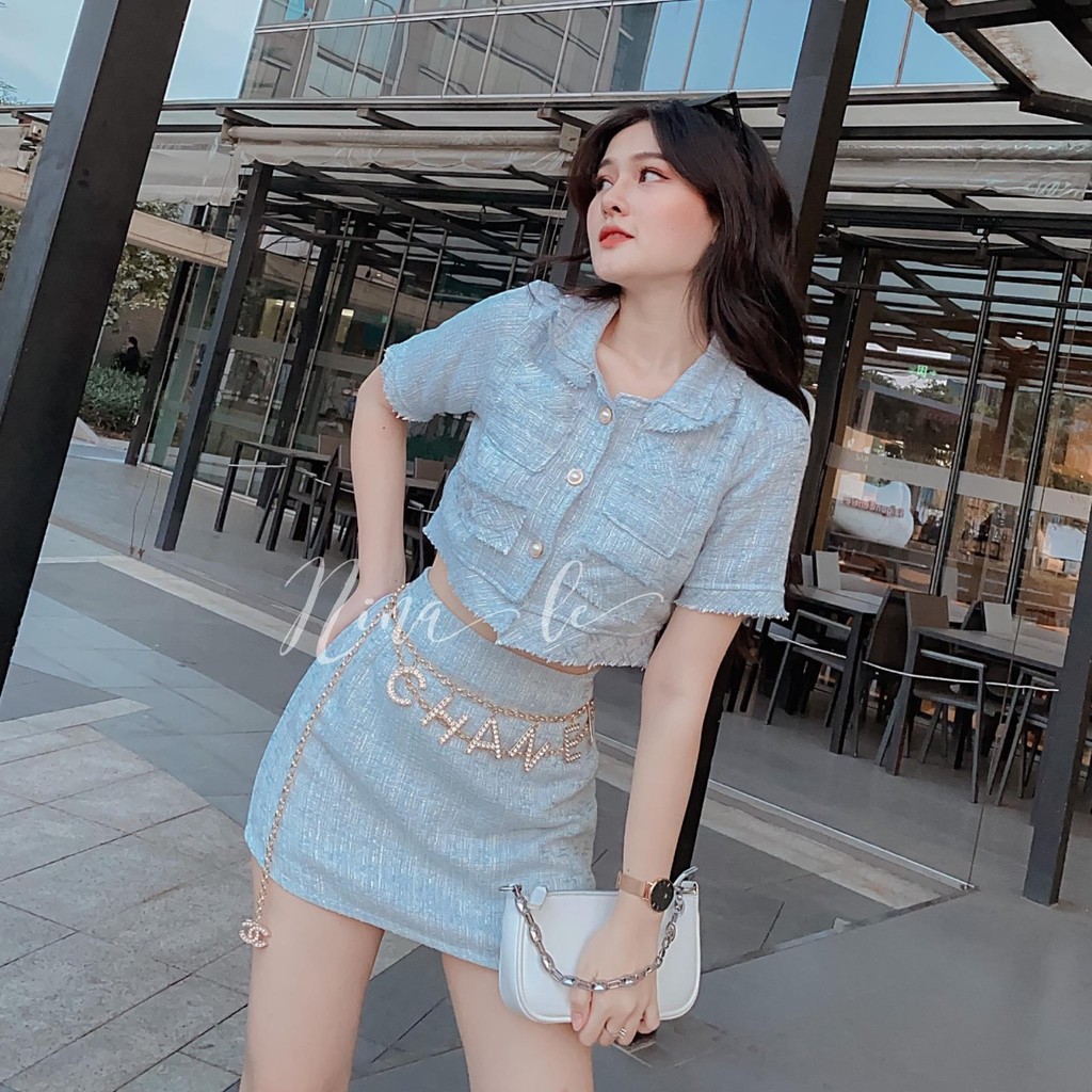 Set Dạ Cúc Ngọc Túi Ngực Chân Váy | BigBuy360 - bigbuy360.vn