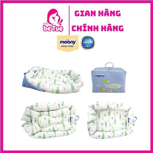 Đệm nôi chống trào cho bé quà bỉm moony ( màu xanh nhạt)