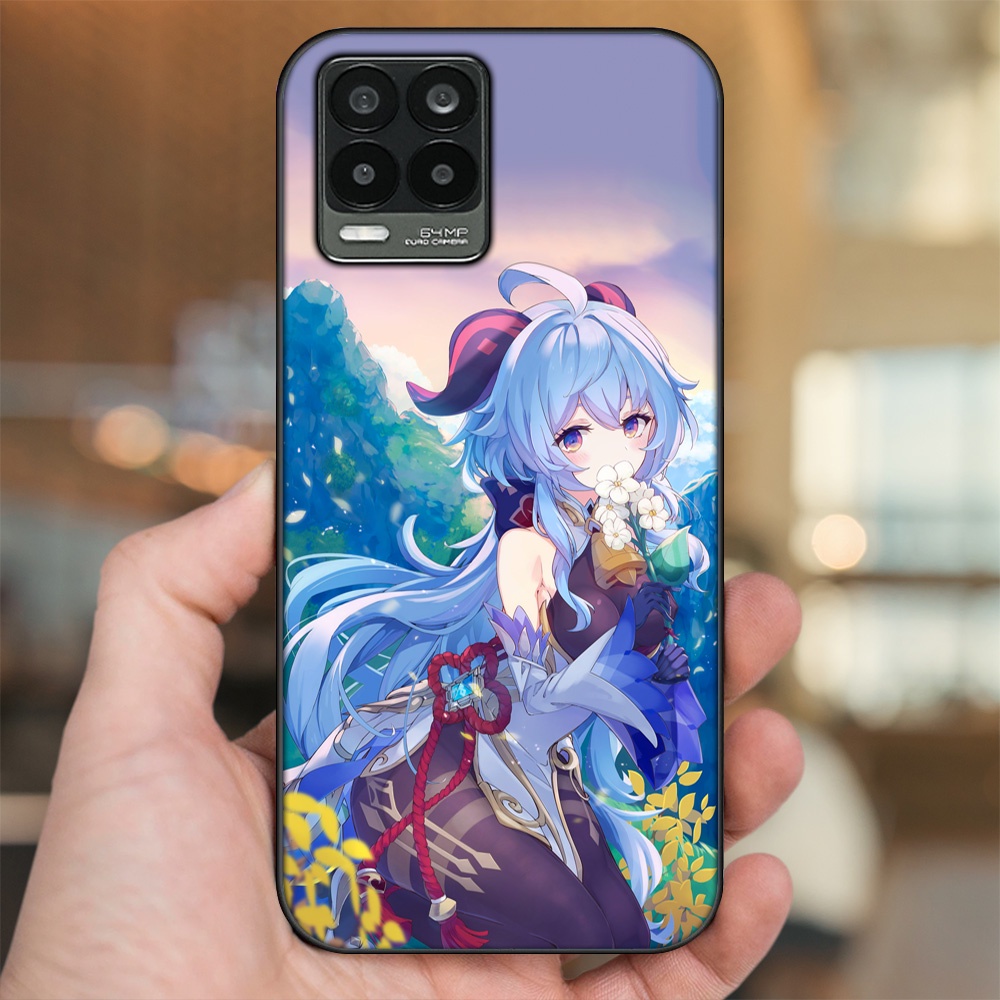 Ốp lưng Realme 8, 8 Pro viền đen in hình Ganyu Genshin Impact