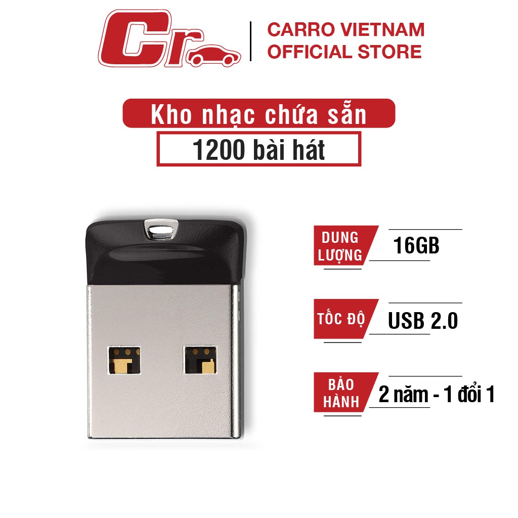 USB Nghe Nhạc Ô Tô 2.0 SanDisk CZ33 16GB, USB Chứa Sẵn Nhạc Chất Lượng Cao Cruzer Fit Flash Drive
