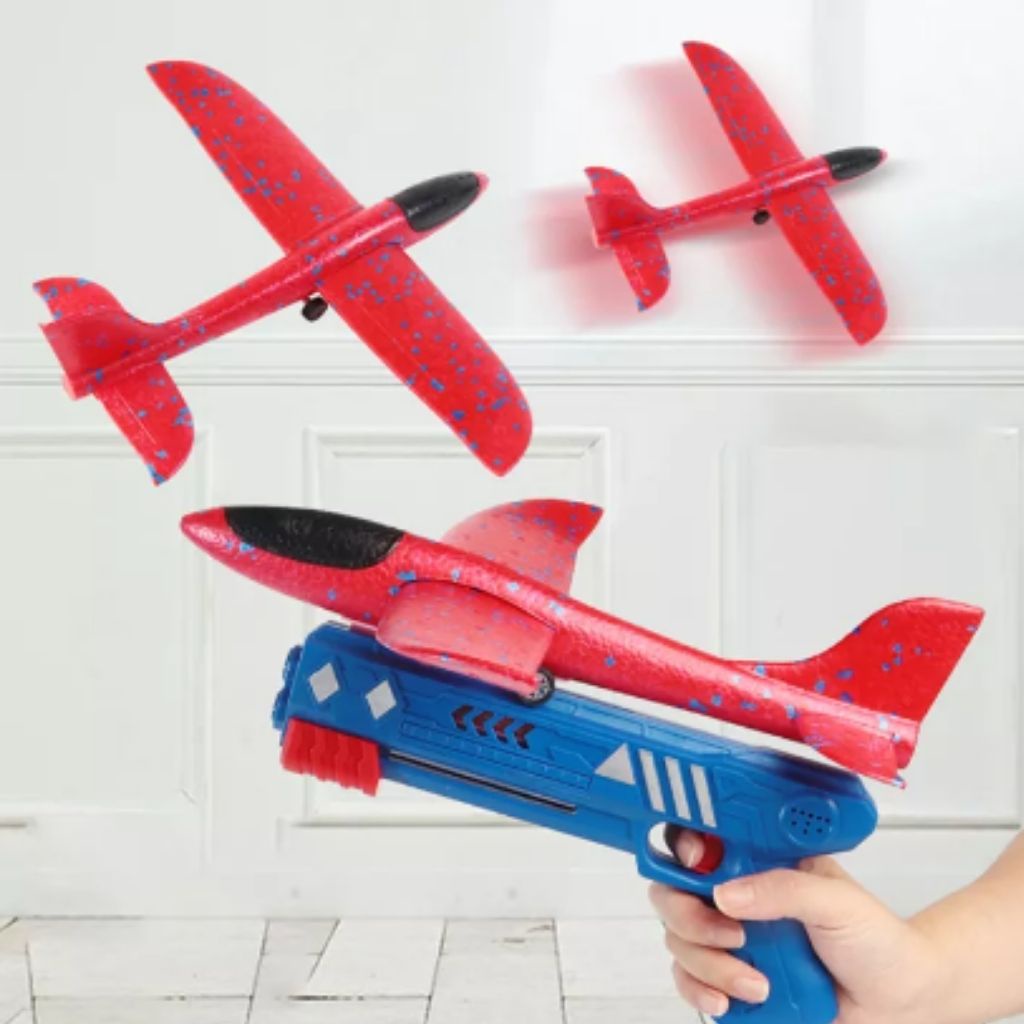 Sung bắn máy bay, đồ chơi sung bắn máy bay bằng xốp cho bé, cỡ lớn 35*32cm, bay lượn tầm xa.