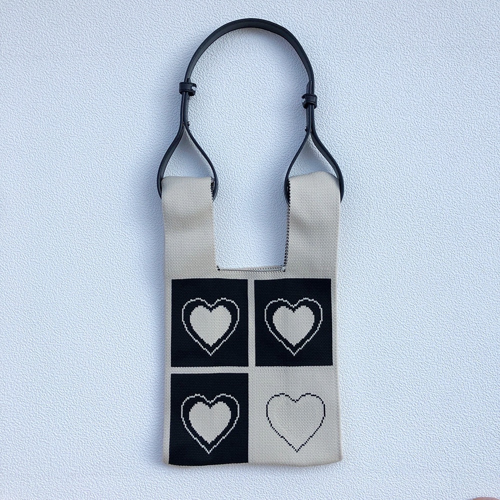 Túi Tote Đan Sợi Xích Màu Đen Phong Cách Nhật Bản Thời Trang 2022 Cho Mẹ Và Bé