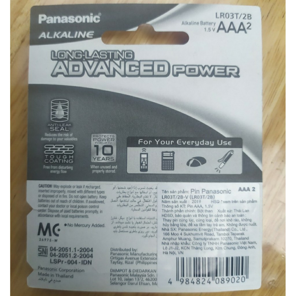 Pin AAA Panasonic ALKALINE 1.5V ( Pin Chuẩn Dành Cho Máy Đo Huyết Áp )