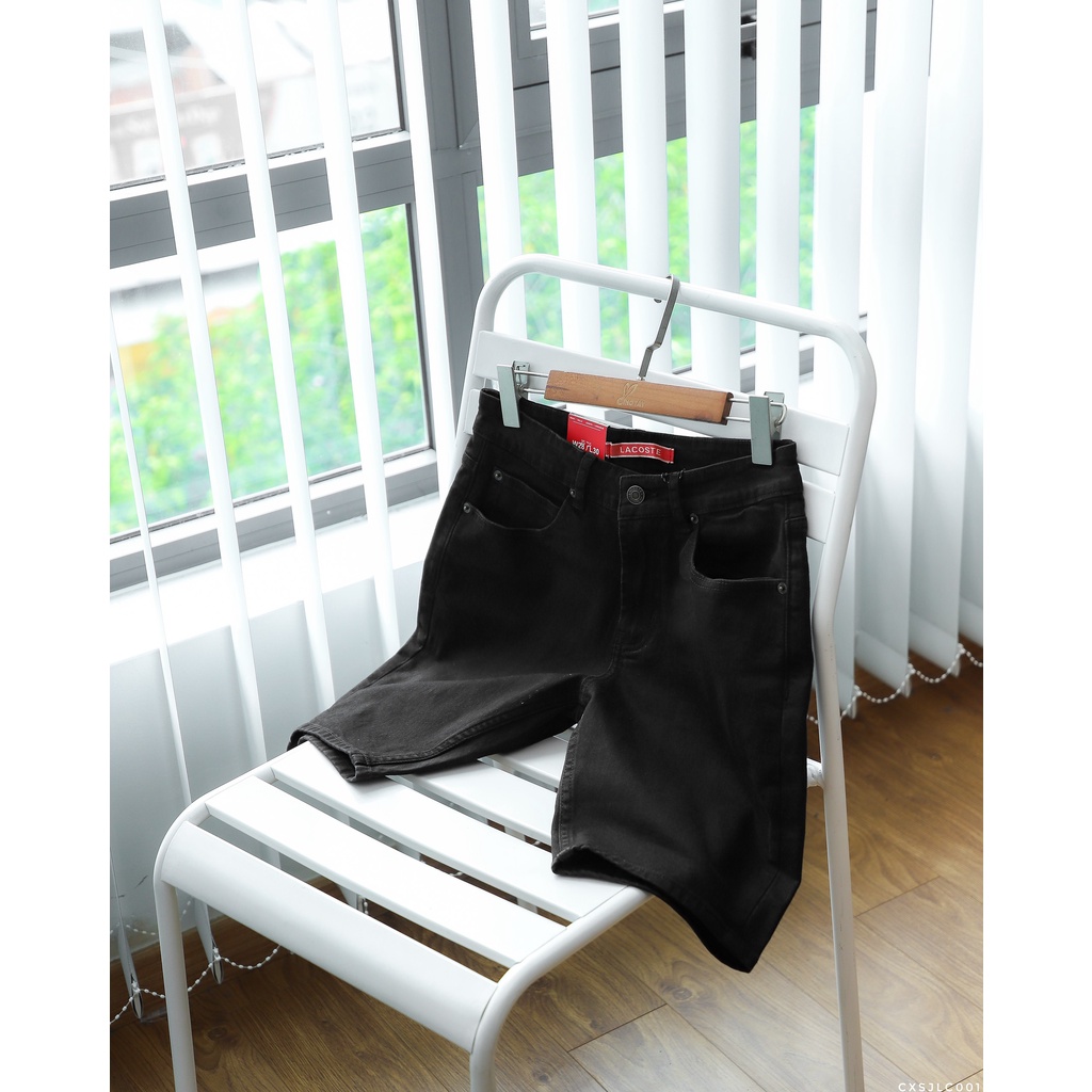 Quần short jean LCT, quần lửng jean nam form slim fit tôn dáng LC001