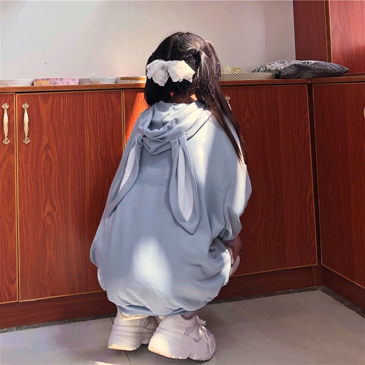 Áo hoodie dáng rộng phối tai thỏ thời trang dành cho nữ