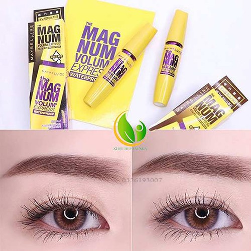 Mascara Dưỡng Mi Collagen Mascara Maybelline Magnum Làm Dày Mi 10 lần Không Lem 9.2ml