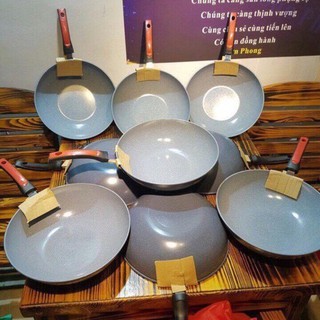Chảo vân đá chống dính 32cm - chảo sâu lòng-cvd32