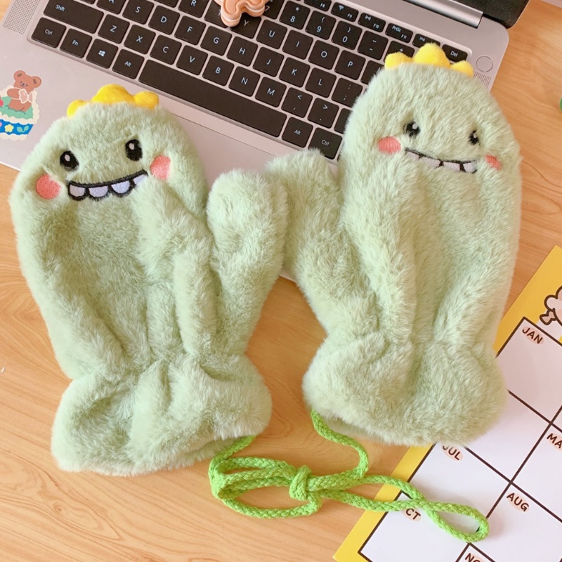 Găng Tay Lông Xù Họa Tiết Gấu Dễ Thương Dành Cho Nữ