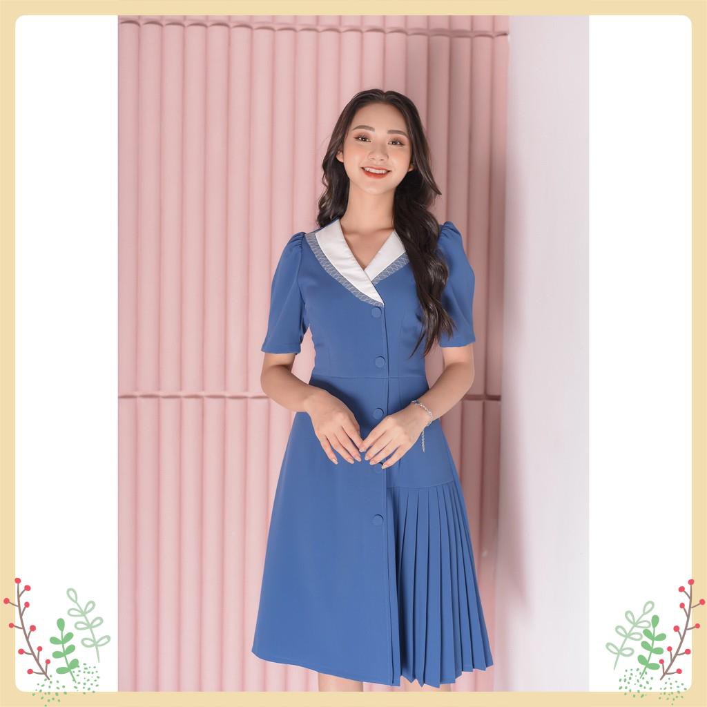 Đầm Dự Tiệc Lury Nữ, Váy Thiết Kế Dáng Xòe Cổ Trắng Phối Ren, Vải Cao Cấp, Form Chuẩn Tôn Dáng, Mặc Siêu Xinh V106 | BigBuy360 - bigbuy360.vn