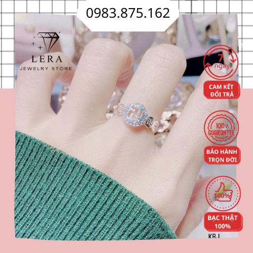 Nhẫn nữ chữ vạn thân kim tiền bạc ta, nhẫn bạc thân kim tiền trơn thiết kế tại Trang sức bạc Lera