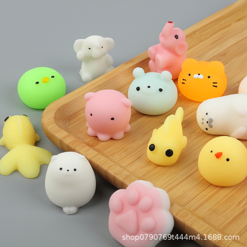 Mochi đồ chơi dễ thương, đồ chơi trẻ em bóp, nhồi hình con vật