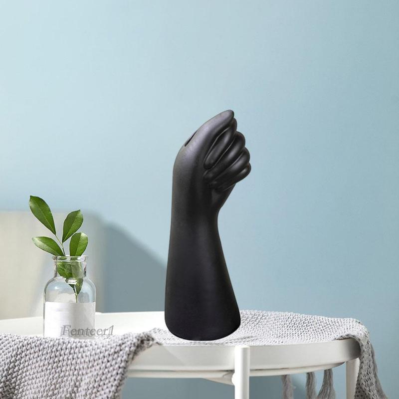 [Fenteer1] Bình Hoa Khô Bằng Nhựa Resin Màu Đen Để Bàn Trang Trí Nhà