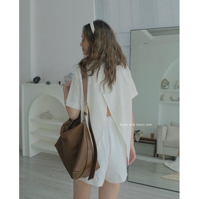 Áo sơ mi nữ cúc xẻ lưng cá tính - Hàng loại đẹp