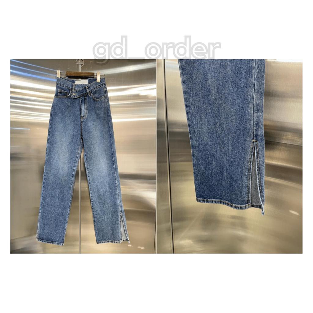 Q1|Quần jeans bò nữ xẻ tà ống rộng cạp cao hàn quốc basic dễ mặc đi học, đi chơi gd_order
