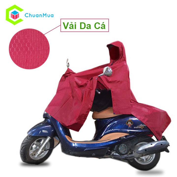 Áo Mưa Cánh Dơi Xẻ Tà Vải Dù Da Cá Cao Cấp