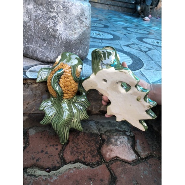 2 con Cá treo tường Bằng Gốm Sứ lái Thiêu