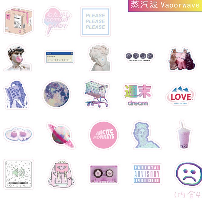 Hộp 46 sticker Life Style trang trí planner scrapbook