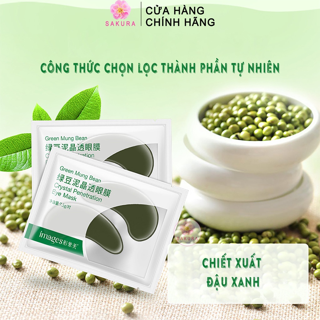 Mặt nạ mắt dưỡng ẩm giảm thâm quầng bổ sung collagen Mask mắt nội địa trung dưỡng da  Images Bioaqua SAKURA 7.5ml