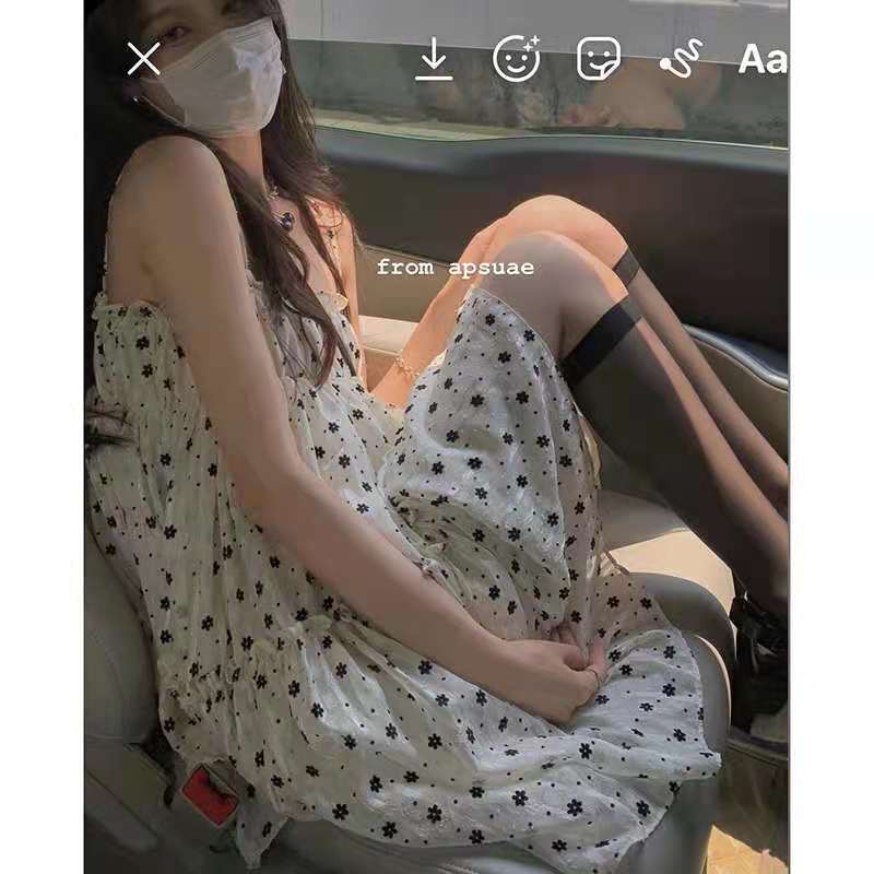 Đầm Hai Dây Mùa Hè Tươi Mới Cho Nữ 2021 đầm bầu váy nữ váy bé gái váy dài chân váy dài váy nữ chân váy dài